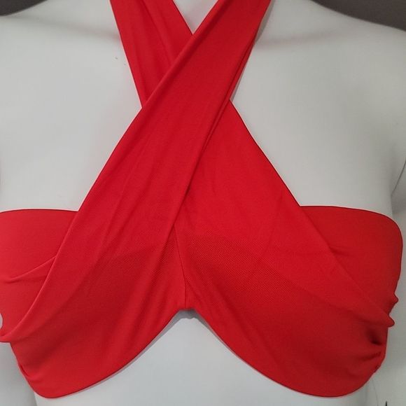 Frederick's Of Hollywood  Oceana Cross Over Top Red - Picture 7 of 8